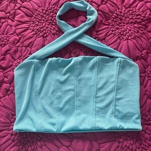Elegant Blue Women's Halter Top